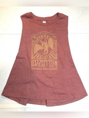 Led Zeppelin custom girls trimmed racer back t-shirt tank top sz S small
